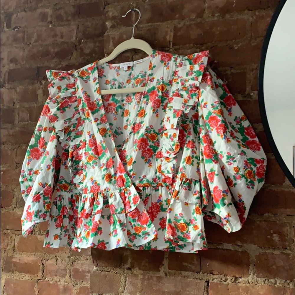 RHODE Floral Ruffle Top - Picture 5 of 6